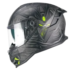 CGM 363S SHOT NIPPO Full Face Motorcycle Helmets Black Fluo Yellow Mate