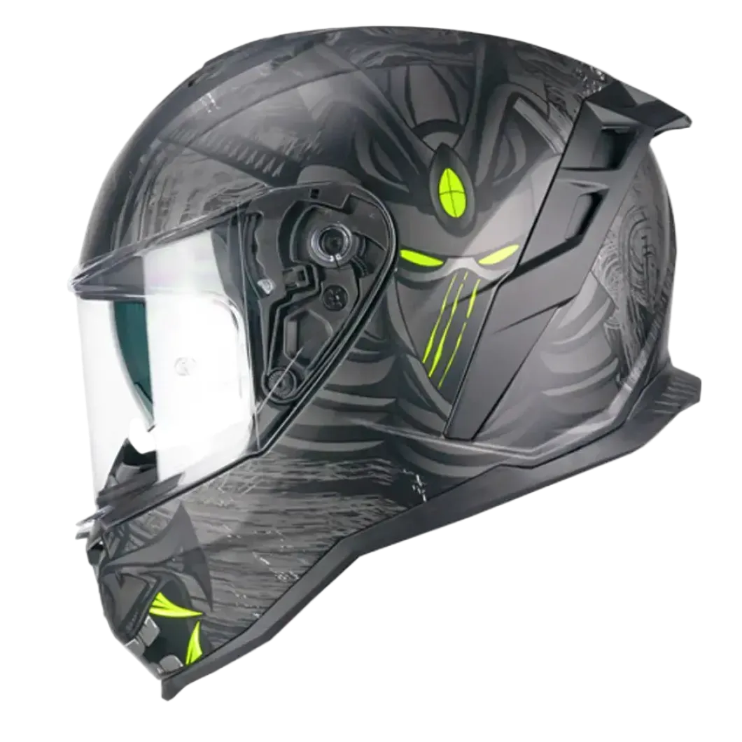 CGM 363S SHOT NIPPO Full Face Motorcycle Helmets Black Fluo Yellow Mate