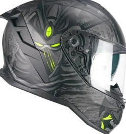 CGM 363S SHOT NIPPO Full Face Motorcycle Helmets Black Fluo Yellow Mate