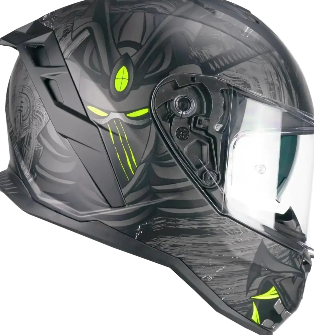 CGM 363S SHOT NIPPO Full Face Motorcycle Helmets Black Fluo Yellow Mate