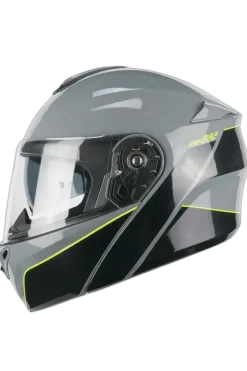 CGM 568X BER CITY Modular Motorcycle Helmets Black Grey Fluorescent Yellow
