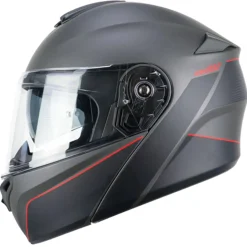 CGM 568X BER CITY Modular Motorcycle Helmets Graphite Satin Red
