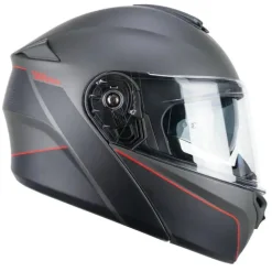 CGM 568X BER CITY Modular Motorcycle Helmets Graphite Satin Red