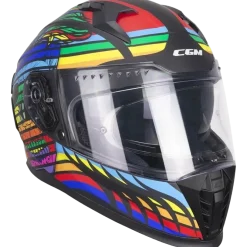 CGM 311X BLAST SKULL Full Face Motorcycle Helmets Black Blue Red Matte