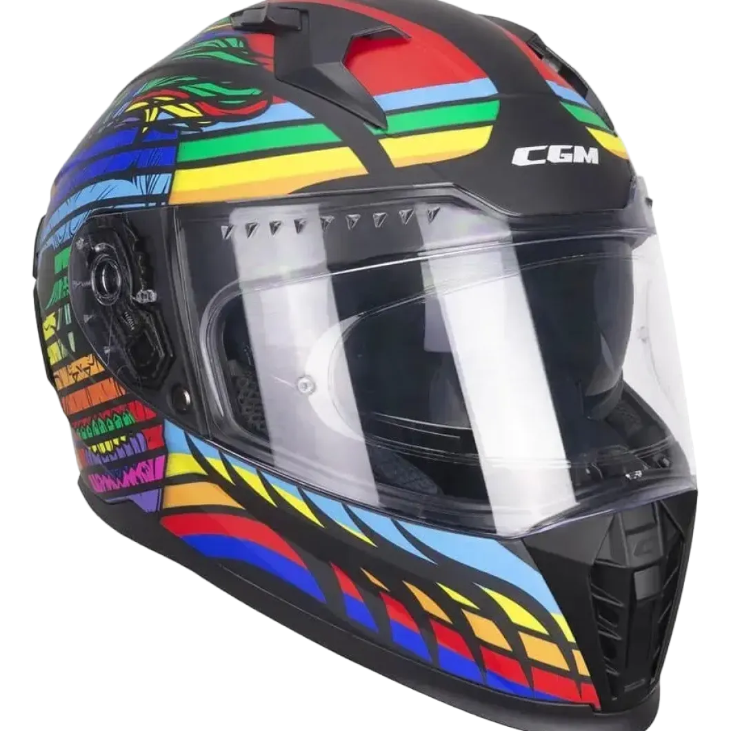 CGM 311X BLAST SKULL Full Face Motorcycle Helmets Black Blue Red Matte