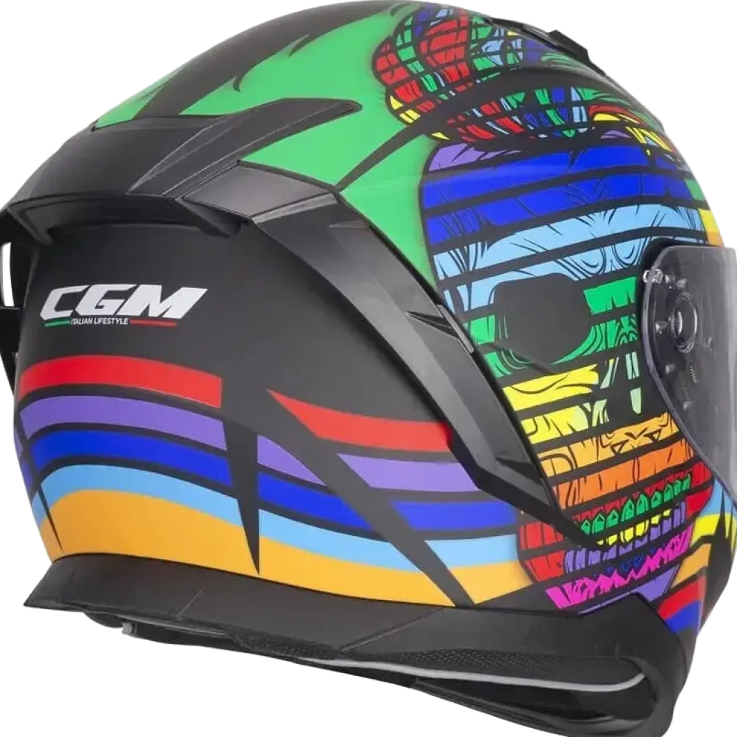 CGM 311X BLAST SKULL Full Face Motorcycle Helmets Black Blue Red Matte