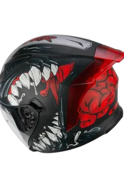 CGM 127X DEEP FREAKER Motorcycle Jet Helmets Black Red Matte