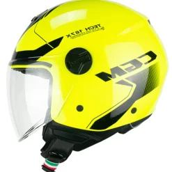 CGM 167X FLO TECH Motorcycle Jet Helmets Fluorescent Yellow Black
