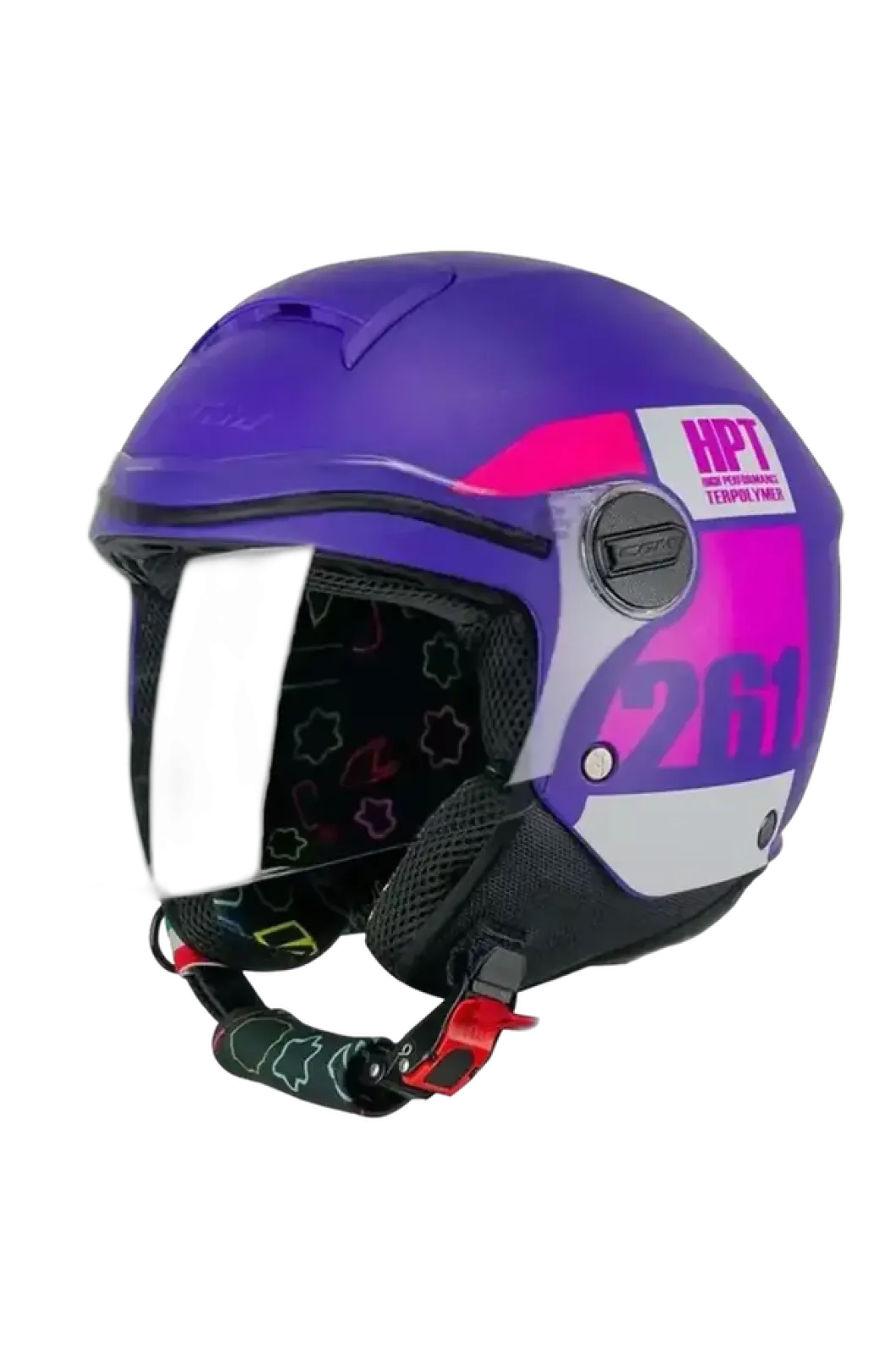 CGM - 261X MINI SIGN Open Face Jet Motorcycle Helmets Purple Pink