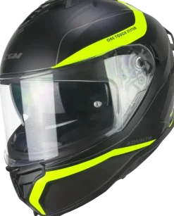 CGM 363X SHOT RUN Full Face Motorcycle Helmets Black Fluorescent Yellow Matte