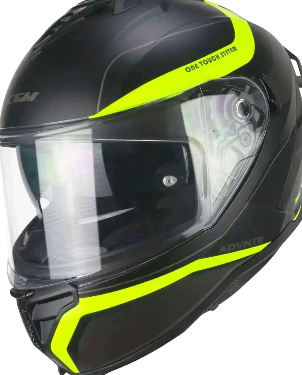 CGM 363X SHOT RUN Full Face Motorcycle Helmets Black Fluorescent Yellow Matte