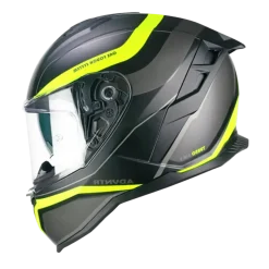 CGM 363X SHOT RUN Full Face Motorcycle Helmets Black Fluorescent Yellow Matte