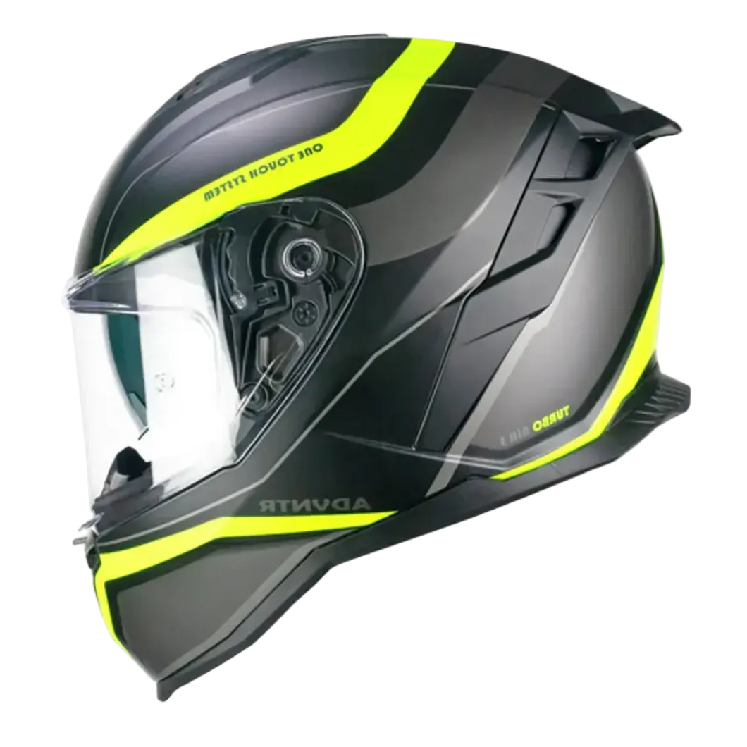 CGM 363X SHOT RUN Full Face Motorcycle Helmets Black Fluorescent Yellow Matte