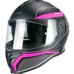 CGM 363X SHOT RUN Full Face Motorcycle Helmet Black Fuchsia Fluorescent Matte