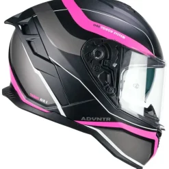 CGM 363X SHOT RUN Full Face Motorcycle Helmet Black Fuchsia Fluorescent Matte