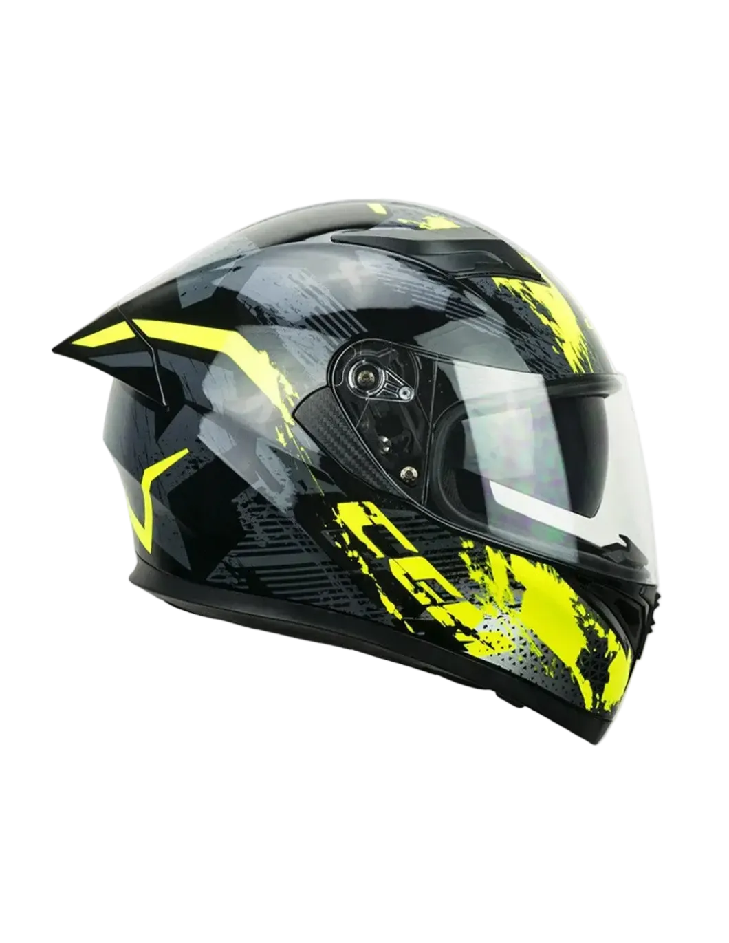 CGM 316X SPEED SPRAY Full Face Motorcycle Helmets Black Fluorescent Yellow