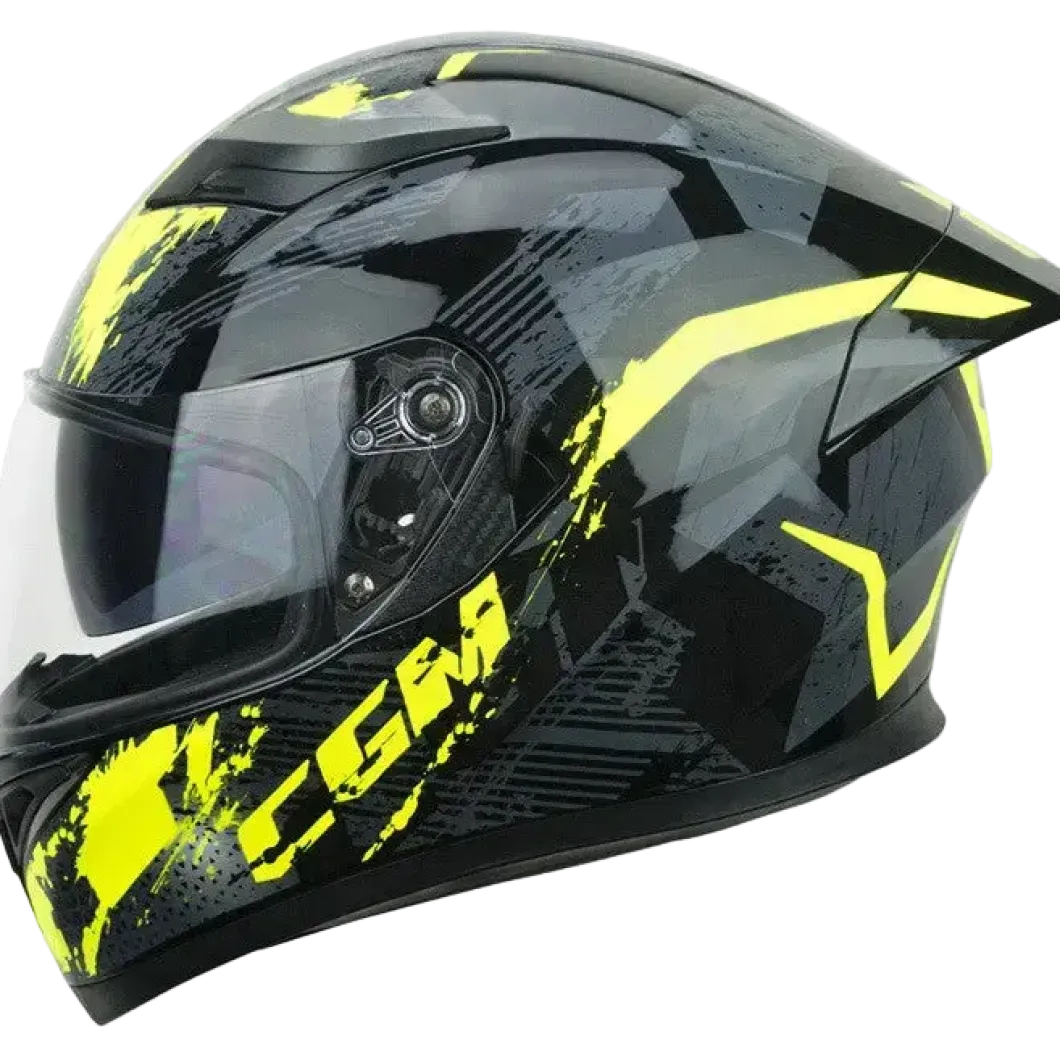 CGM 316X SPEED SPRAY Full Face Motorcycle Helmets Black Fluorescent Yellow