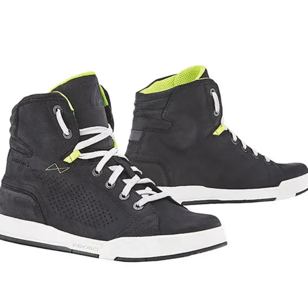 FORMA Swift Flow Leather Motorcycle Boots Black White