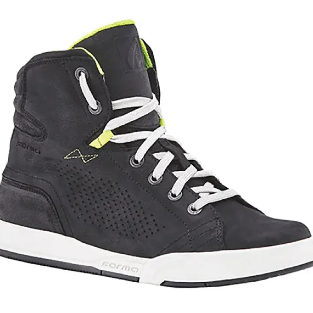 FORMA Swift Flow Leather Motorcycle Boots Black White