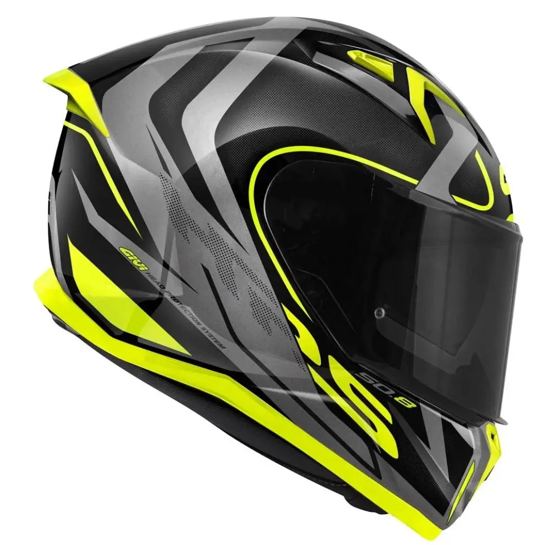 GIVI 50.8 Full Face Motorcycle Helmets Black Titanium Yellow