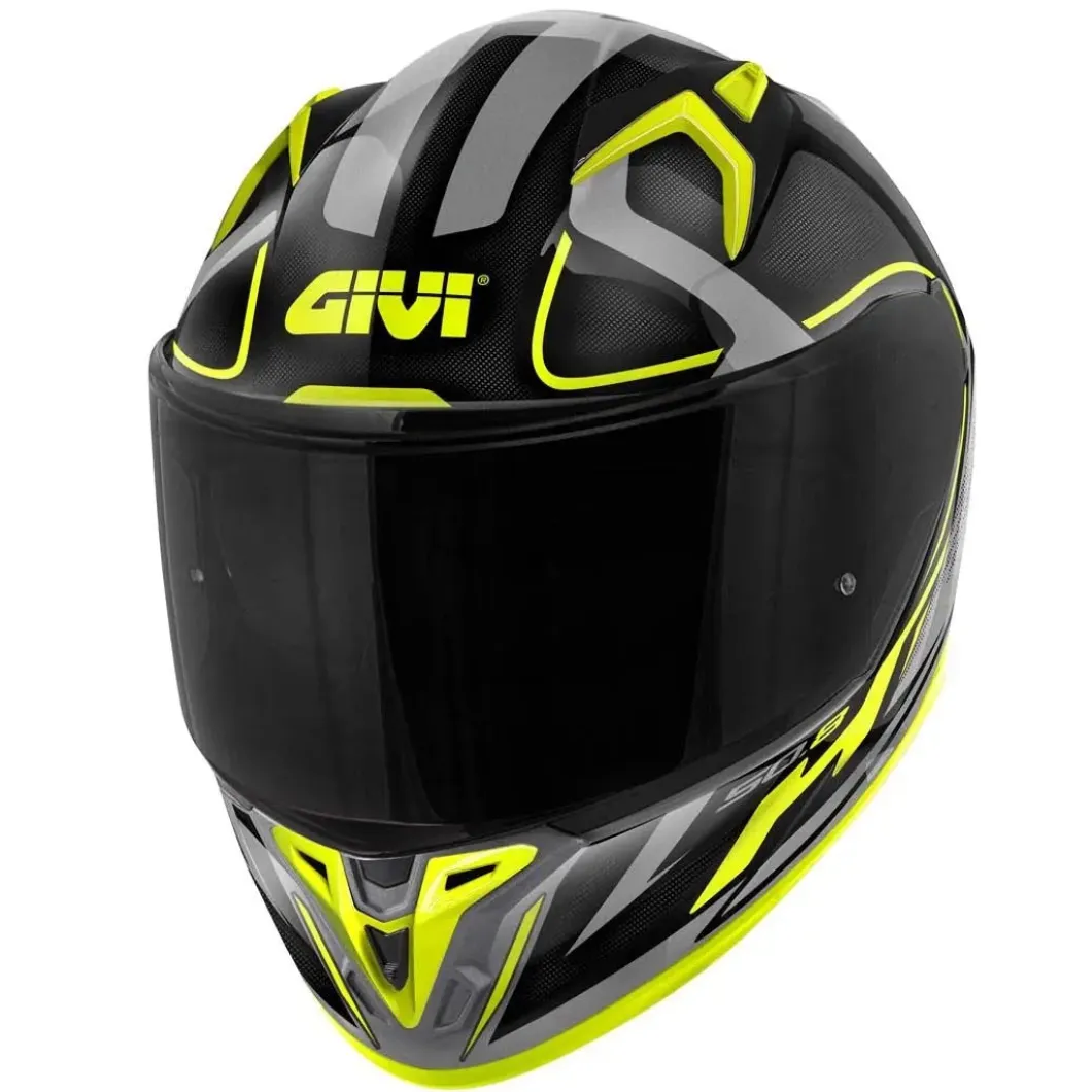 GIVI 50.8 Full Face Motorcycle Helmets Black Titanium Yellow