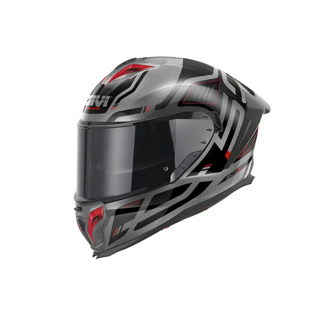 GIVI H503 QUASAR Full Face Motorcycle Helmet Titanium Red Black