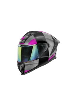 GIVI H503 VISION Full Face Motorcycle Helmet, Black, Titanium, Fuchsia
