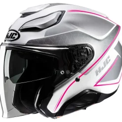 HJC F31 LUDI MC8 Motorcycle Sport Jet Helmets White Grey Pink