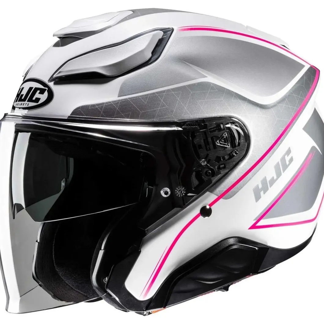 HJC F31 LUDI MC8 Motorcycle Sport Jet Helmets White Grey Pink