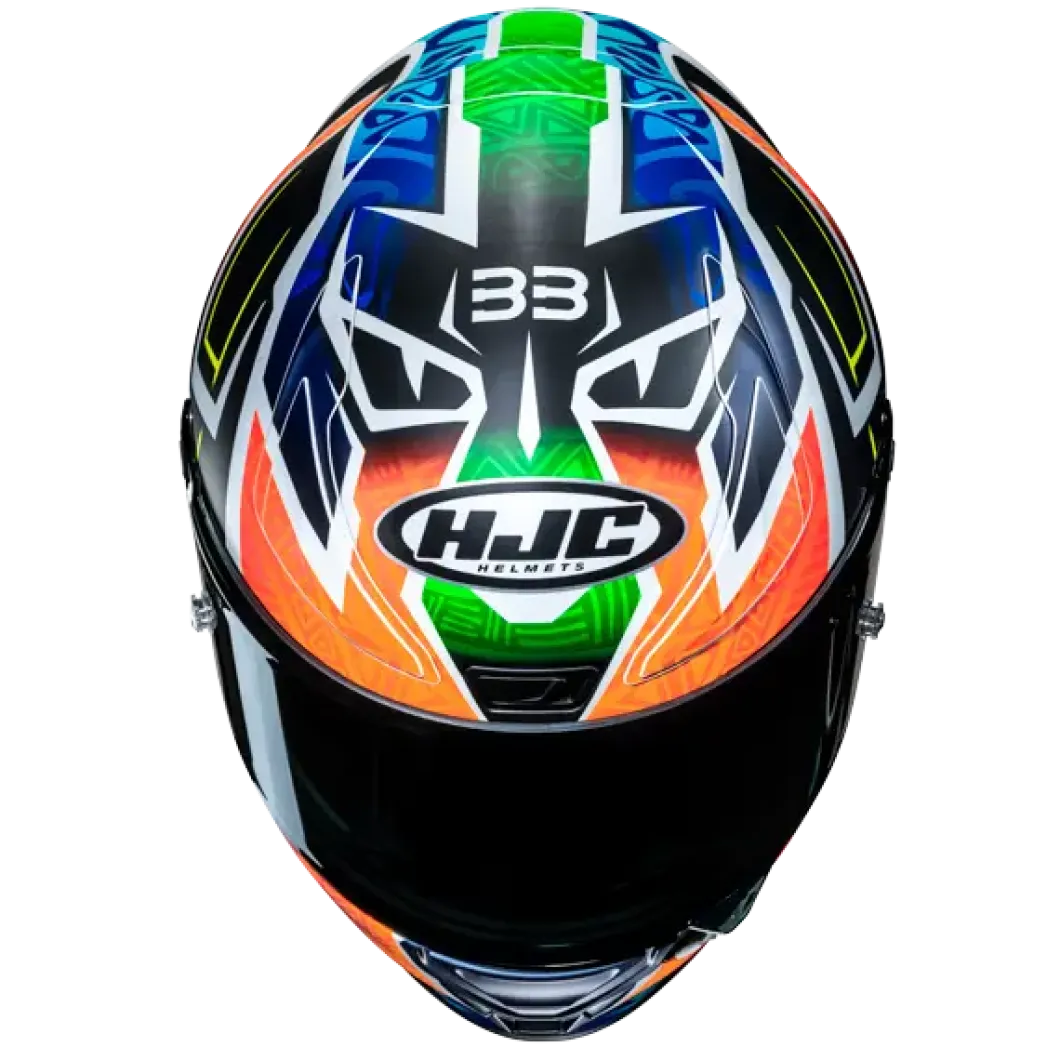 HJC RPHA 1 Binder Replica MC27SF Full Face Motorcycle Helmets Blue Orange