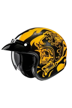 HJC V31 Flame MC3 Classic Retro Style Motorcycle Open Face Jet Helmets