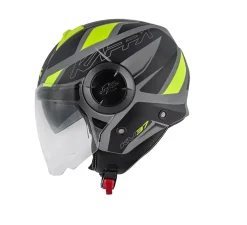 KAPPA KV37 EVO Oregon Open Face Motorcycle Helmets Grey Black Matt Yellow