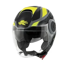 KAPPA KV37 EVO Oregon Open Face Motorcycle Helmets Grey Black Matt Yellow