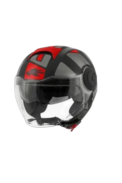 KAPPA KV 37 EVO Urban Motorcycle Jet Helmets Titanium Red Matt