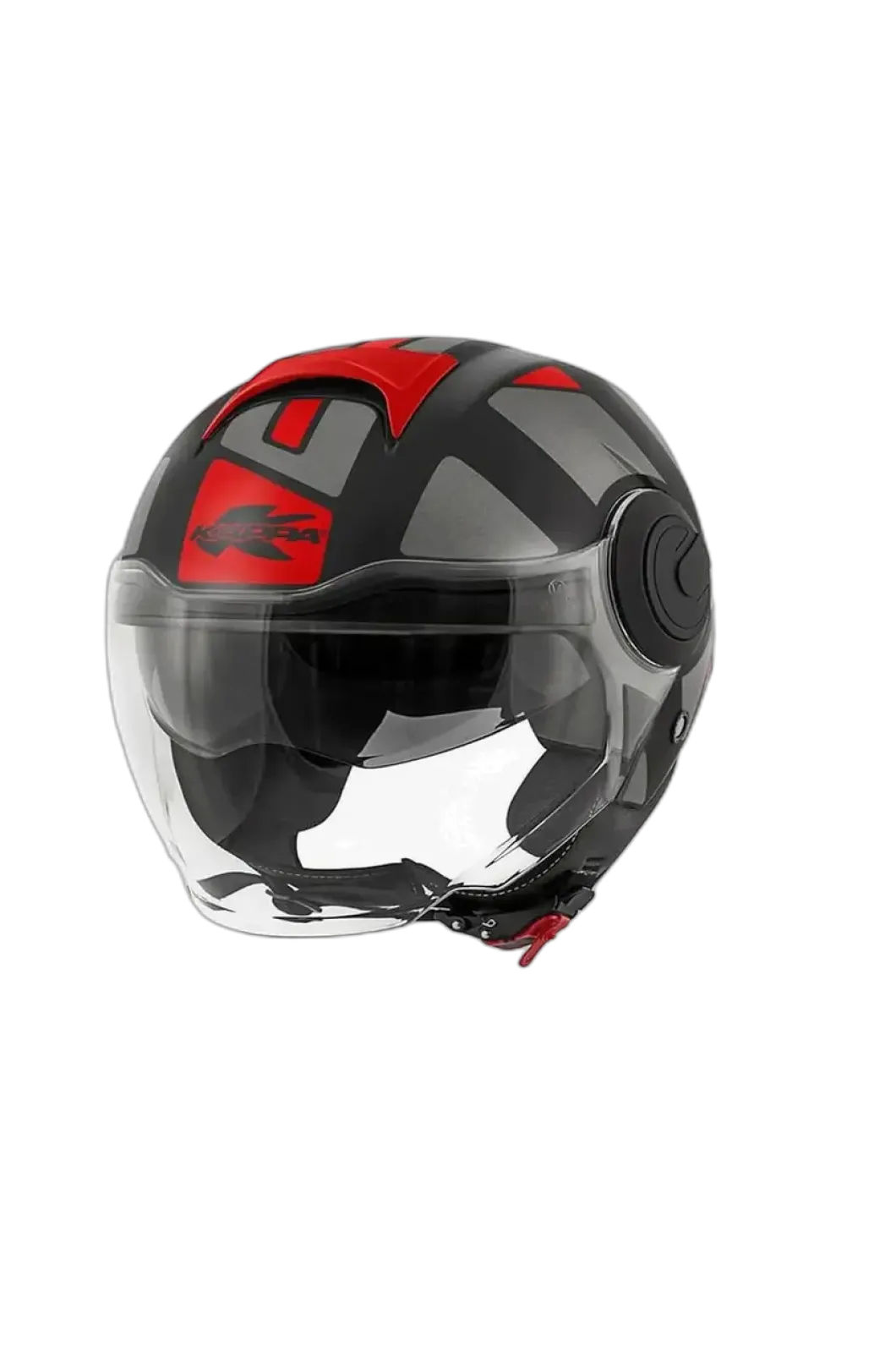 KAPPA KV 37 EVO Urban Motorcycle Jet Helmets Titanium Red Matt
