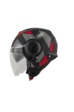 KAPPA KV 37 EVO Urban Motorcycle Jet Helmets Titanium Red Matt