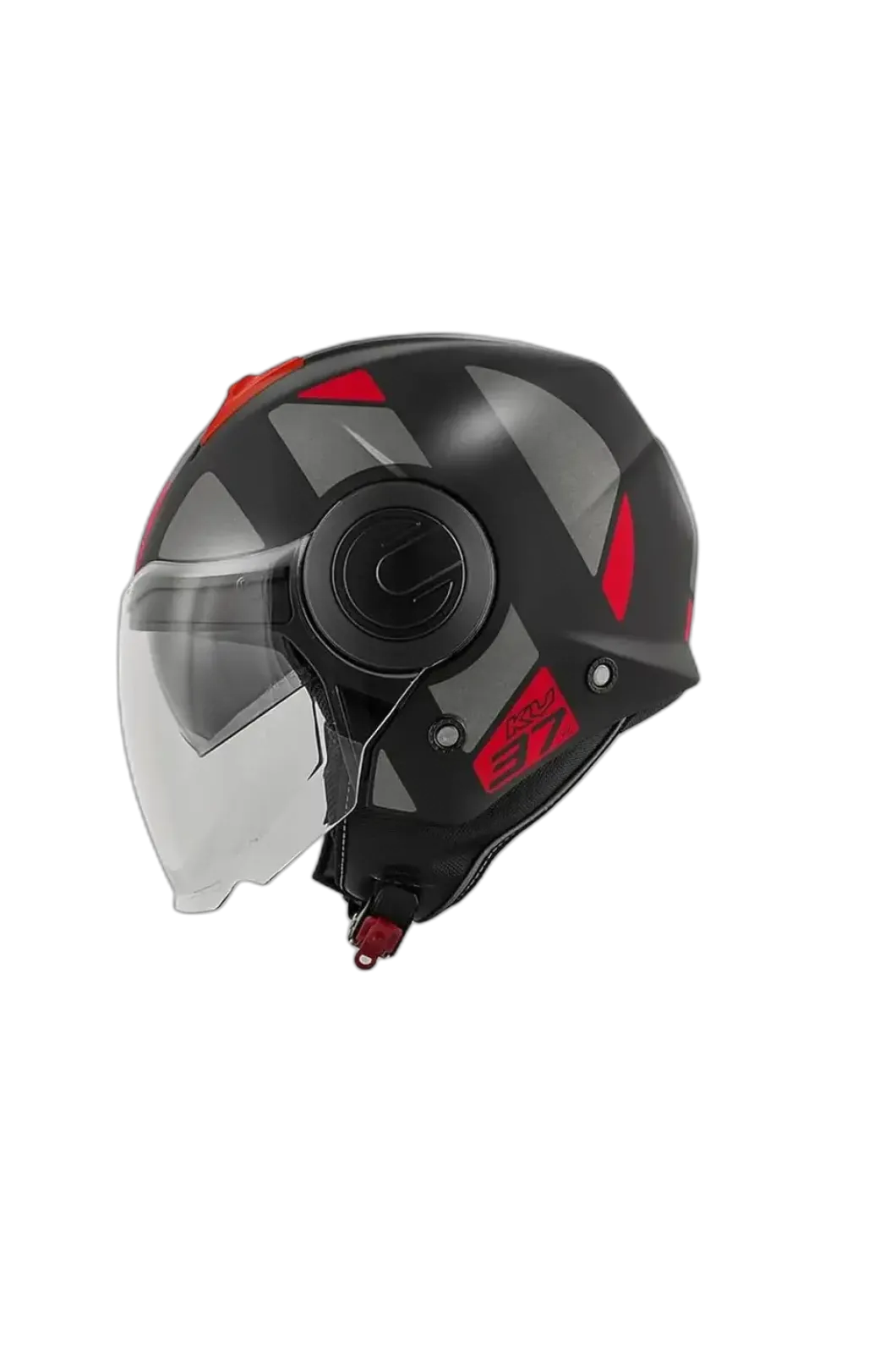 KAPPA KV 37 EVO Urban Motorcycle Jet Helmets Titanium Red Matt