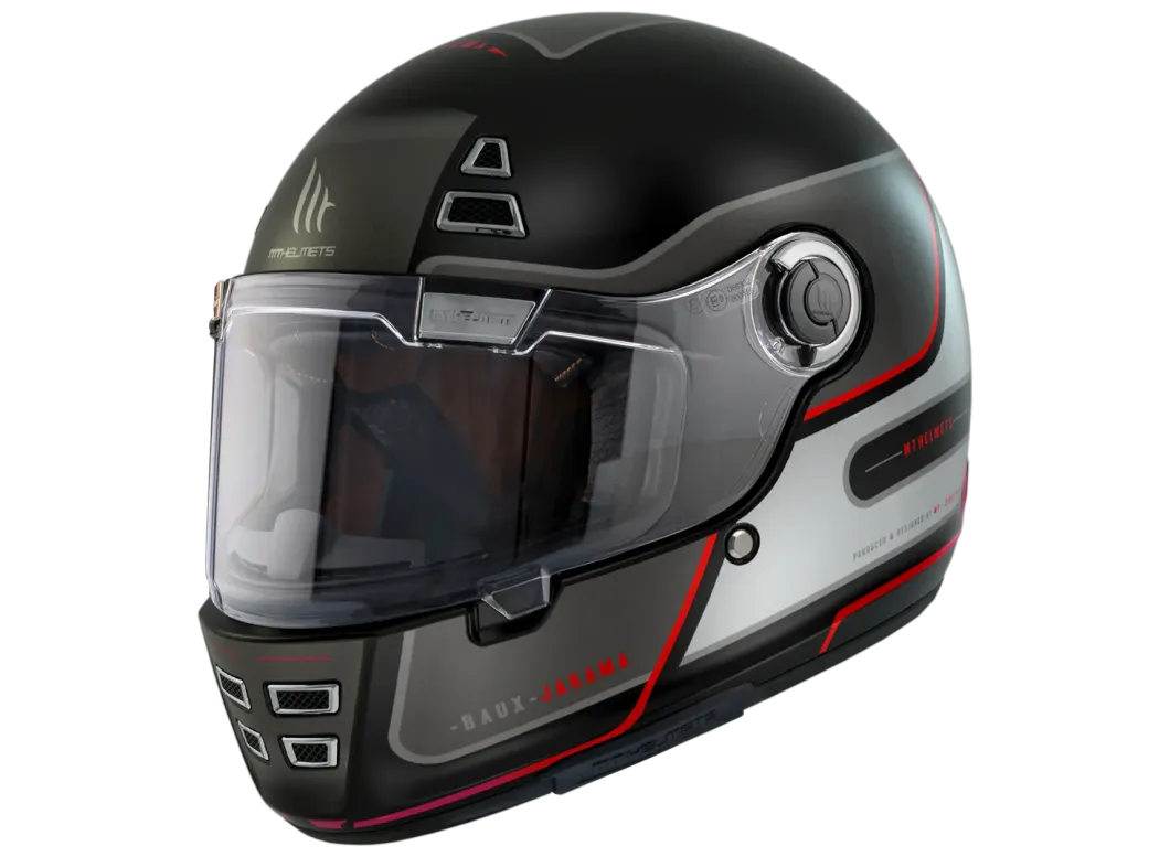 MT Jarama Baux E15 Matte Retro Motorcycle Full Face Helmets