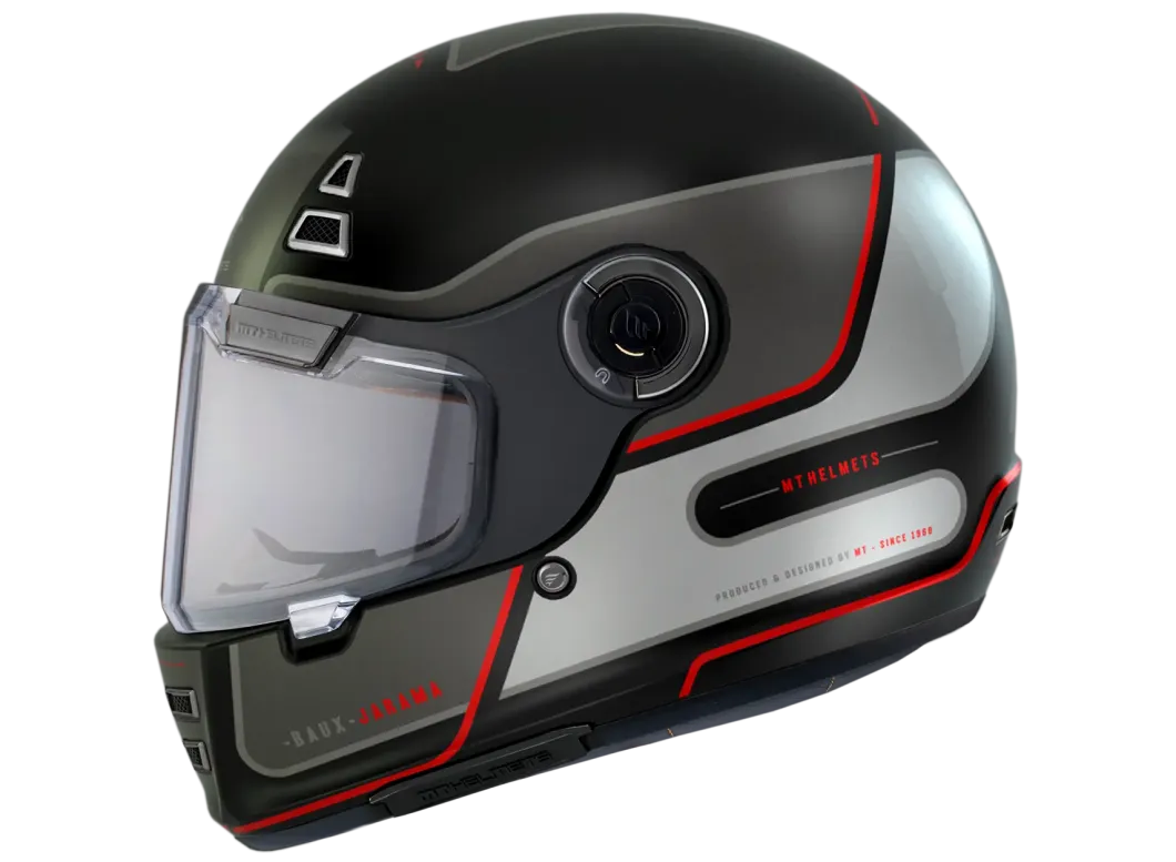 MT Jarama Baux E15 Matte Retro Motorcycle Full Face Helmets