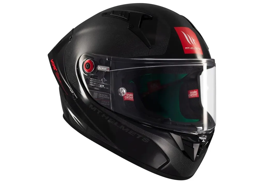 MT KRE+ S Solid A11 Glossy Carbon Full Face Motorcycle Helmets