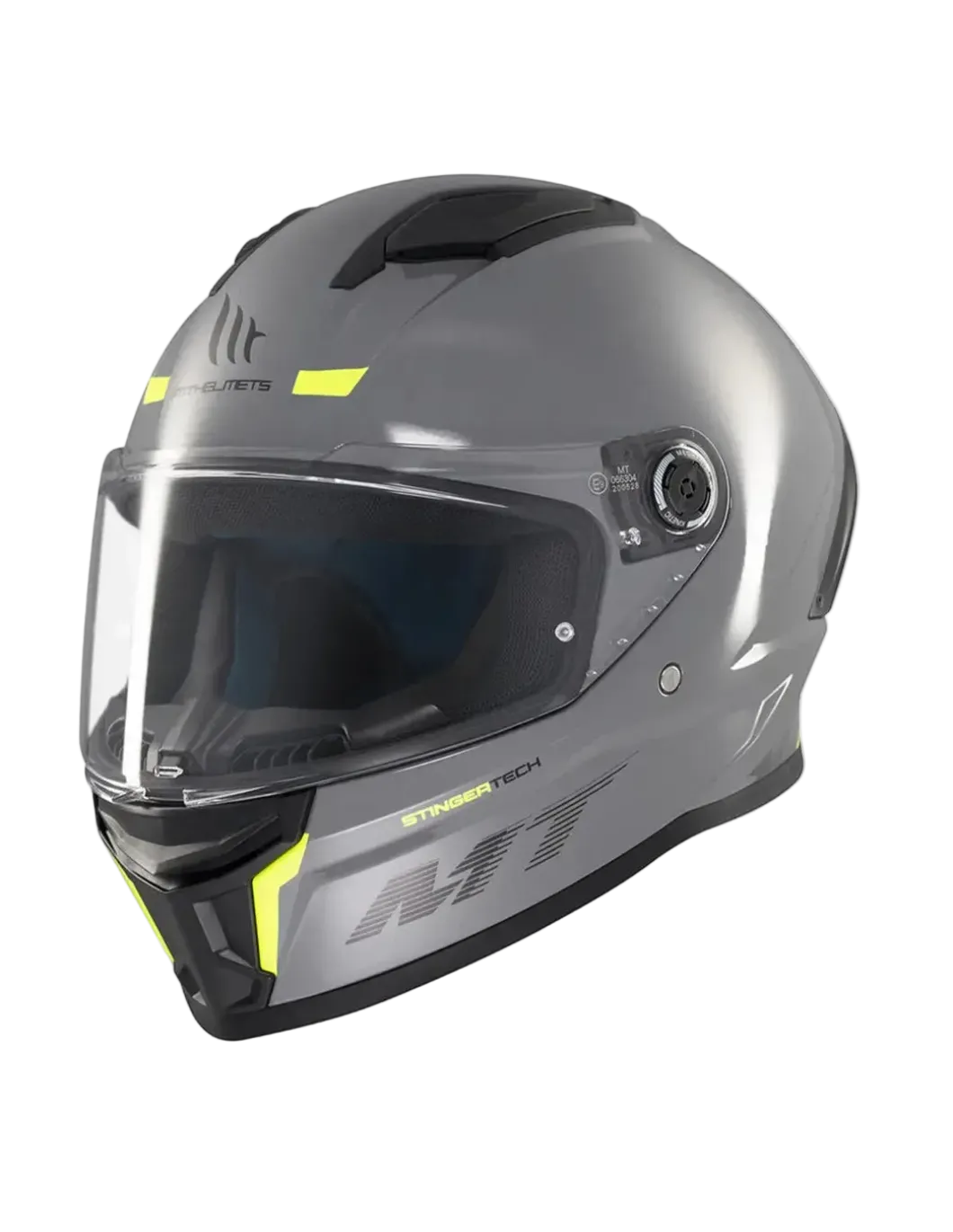 MT STINGER 2 SOLID A12 Glossy Grey Full Face Motorcycle Helmets