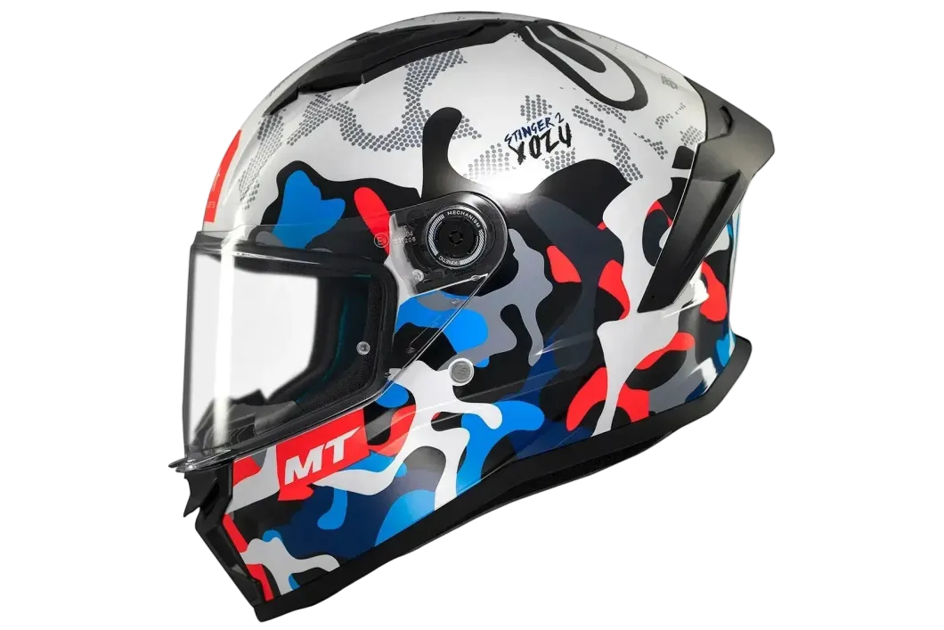 MT Stinger 2 Yozu Full Face Motorcycle Helmets Blue / White