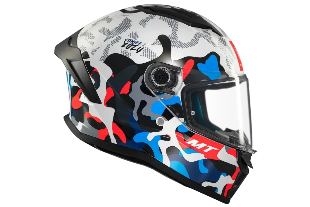 MT Stinger 2 Yozu Full Face Motorcycle Helmets Blue / White