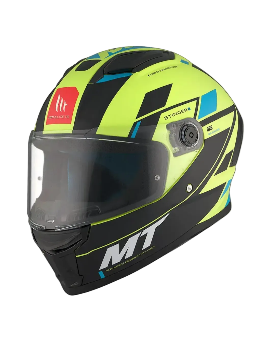 MT STINGER 2 ZIVZE C3 Matte Full Face Motorcycle Helmets Fluorescent Yellow Black