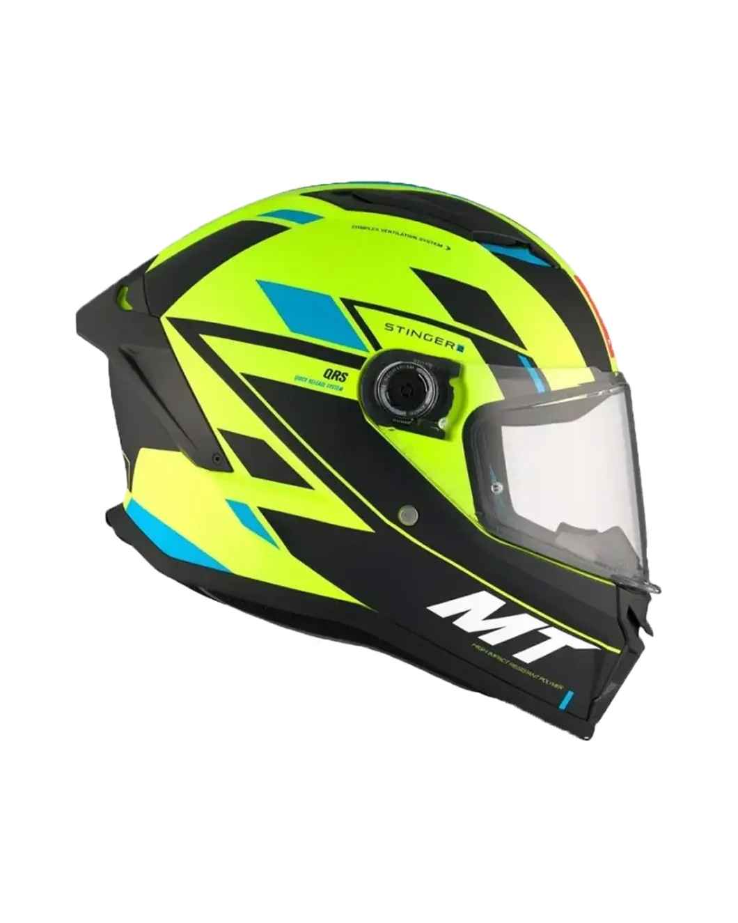 MT STINGER 2 ZIVZE C3 Matte Full Face Motorcycle Helmets Fluorescent Yellow Black