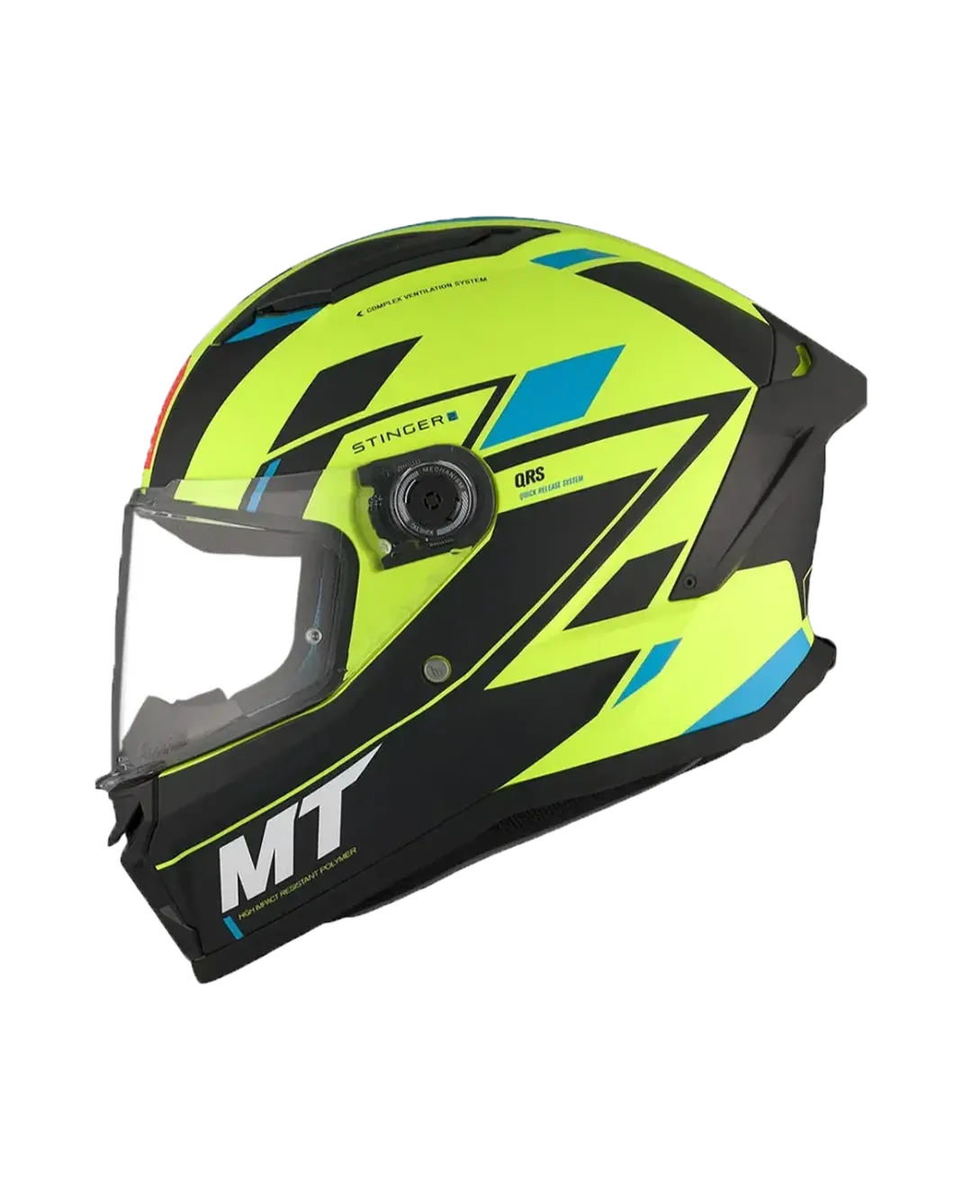 MT STINGER 2 ZIVZE C3 Matte Full Face Motorcycle Helmets Fluorescent Yellow Black
