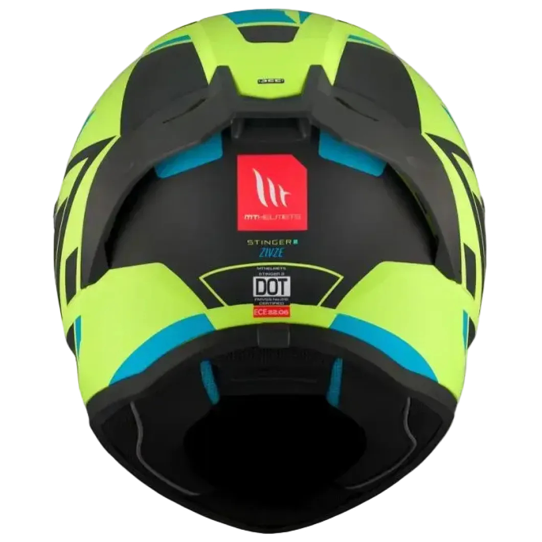 MT STINGER 2 ZIVZE C3 Matte Full Face Motorcycle Helmets Fluorescent Yellow Black