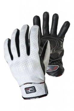 MUGENRACE AEROFLUX Motorcycle Short Leather Gloves White