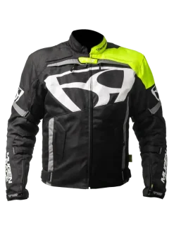 MUGENRACE AGGRESSORE-T Motorcycle Textile Jacket Black Fluorescent Yellow