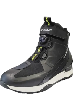 MUGENRACE BOT-MNR-2461 Stopee Motorcycle Shoes Black Fluorescent Yellow